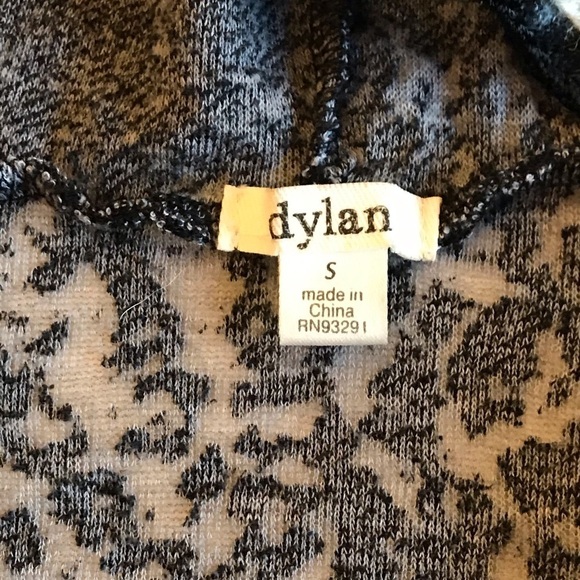 Dylan Anthropologie Velvet Burnout Hoodie Black S Floral Lace Trim Bohemian Boho - Picture 3 of 7